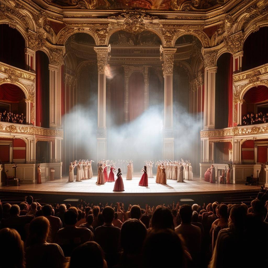 A photograph of Italian Opera performance on stage in a Rome opera house