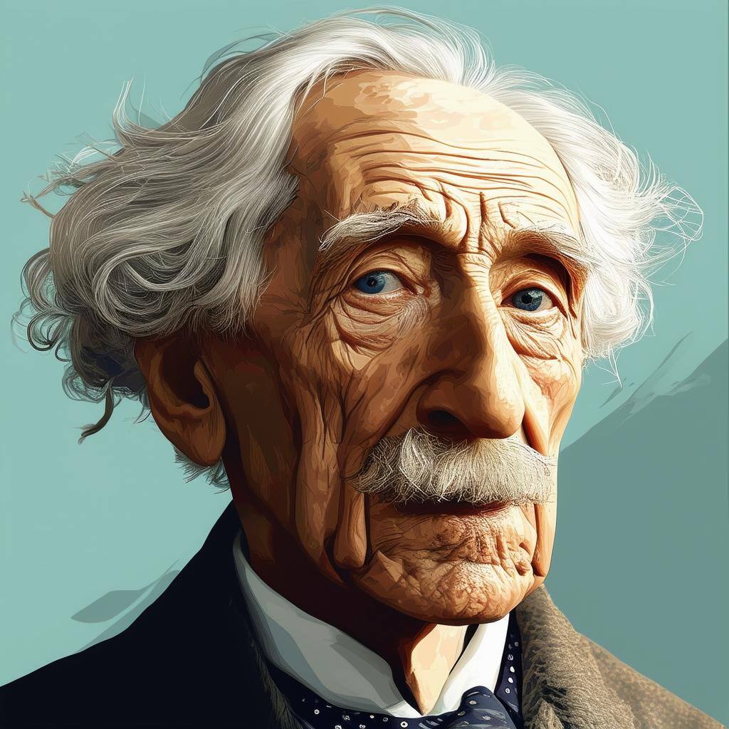 A portrait of Bertrand Russel