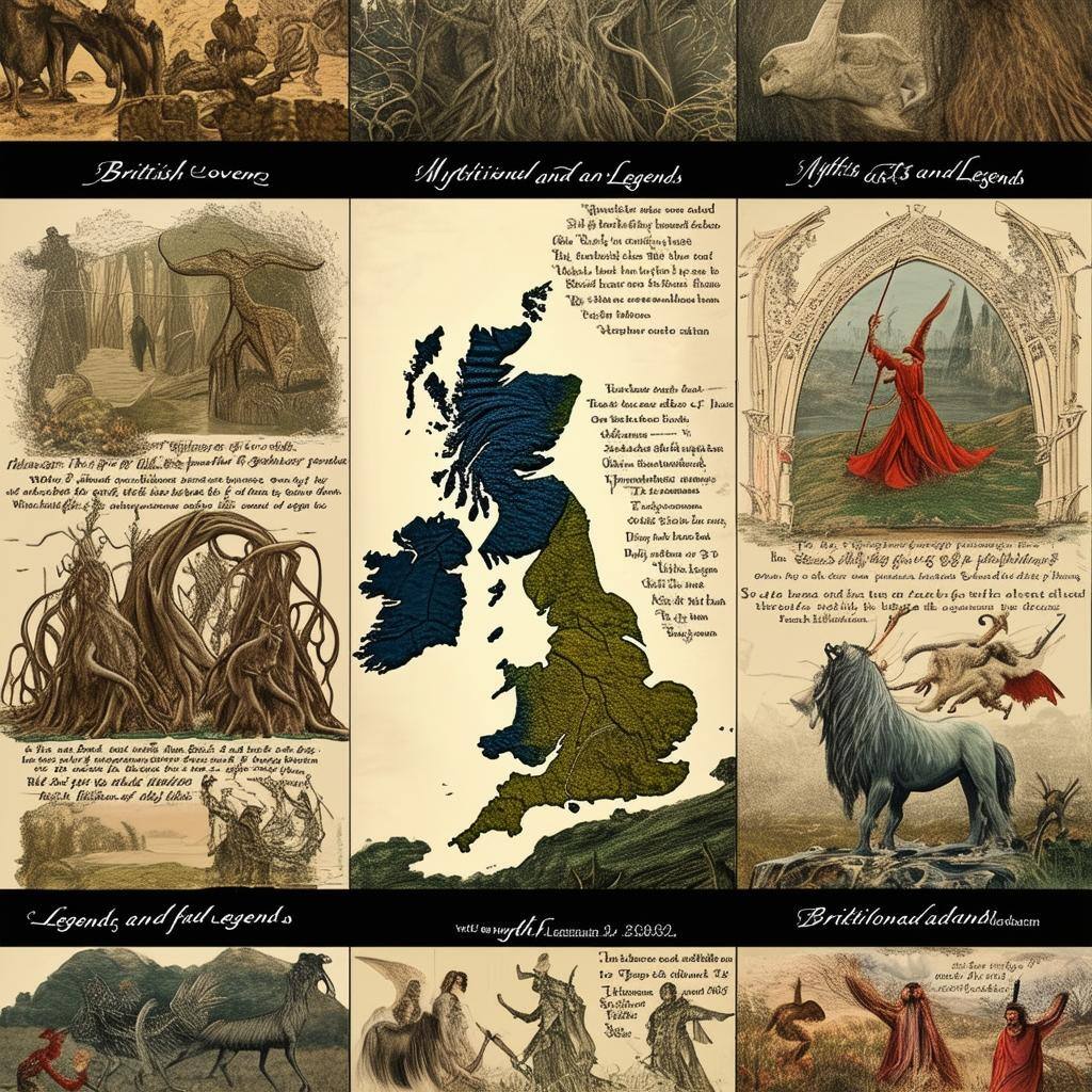 a visualisation of British traditional myths and legends